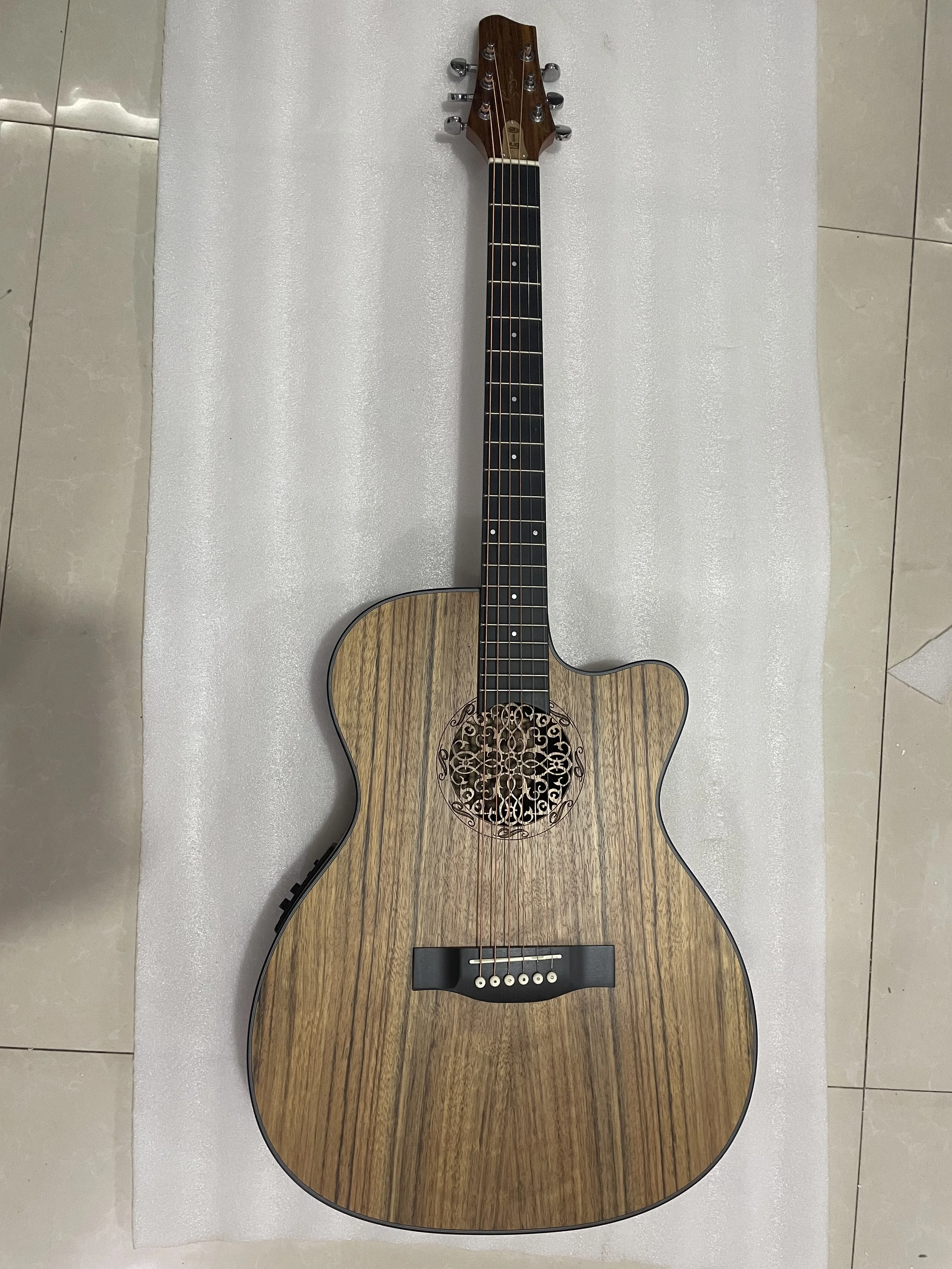 40 Inch Guitar Walnut Wood Veneer 6 String Professional Acoustic Electric Guitar Folk High quality Guitarra With Accessory