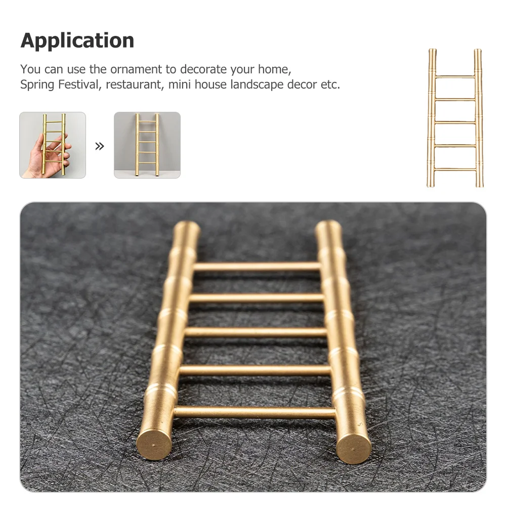 

Decorative Brass Ladder Tiny Lightweight Craft Ornament Home Office Restaurant Vintage Adornment Chinese Luck