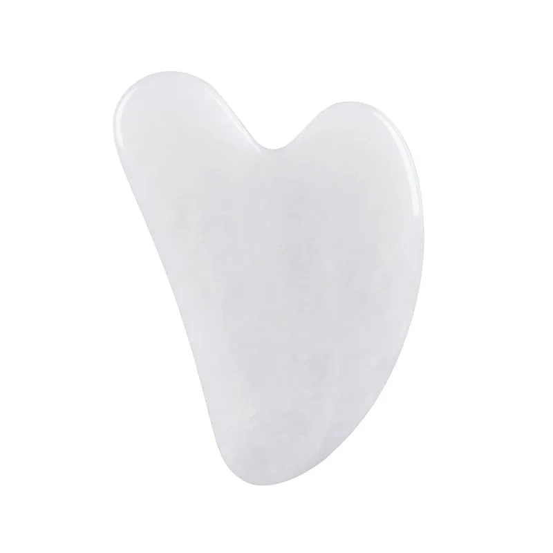 White Gua Sha Natural Jade White Quartz Roller Cellulite Massager Stone Gua Sha Set Face Massager view 5