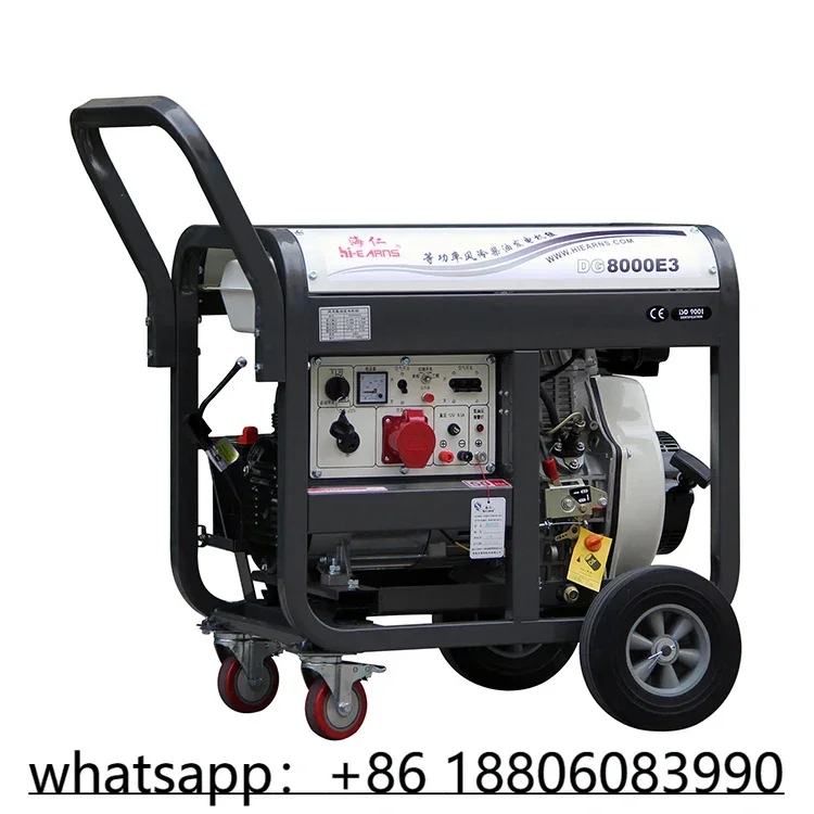 Hi-earns 6KW 3 phase and 1 phase equal power portable die·sel generator price