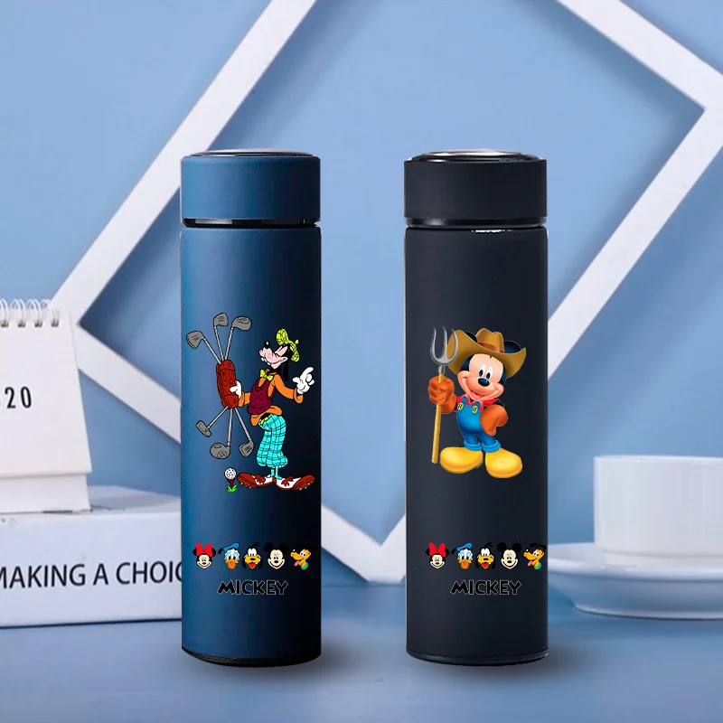 500ML Mickey Mouse Cartoon Stainless Steel Water Bottle Portable Leak Proof Insulated Cup Student Outdoor Camping Water Bottle