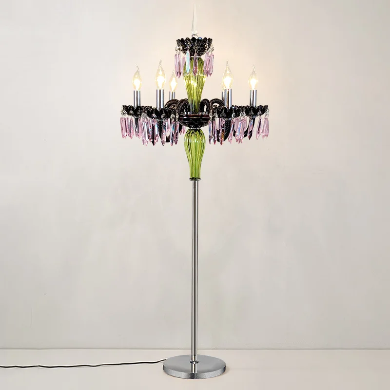 French-style Light Luxury Dining Table Crystal Candlestick Lighting European-style Living Room Sofa Side Decorative