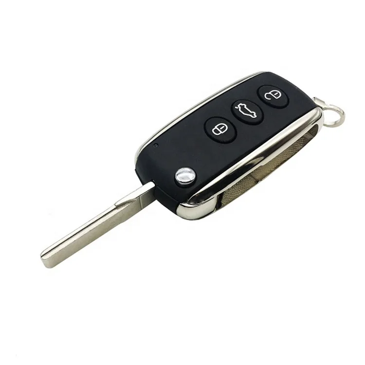 3 Button Flip Folding Remote Control Car Key Shell Case Cover Blank Fob For Bentley Keys Continental Arnage Mulsanne