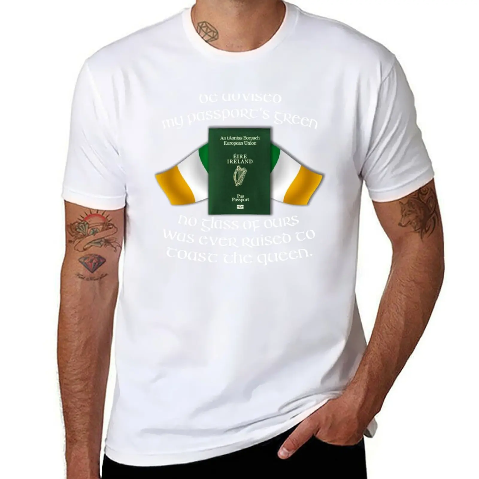 

Irish Green Passport T-Shirt Worker Basic Short Sleeve Tee