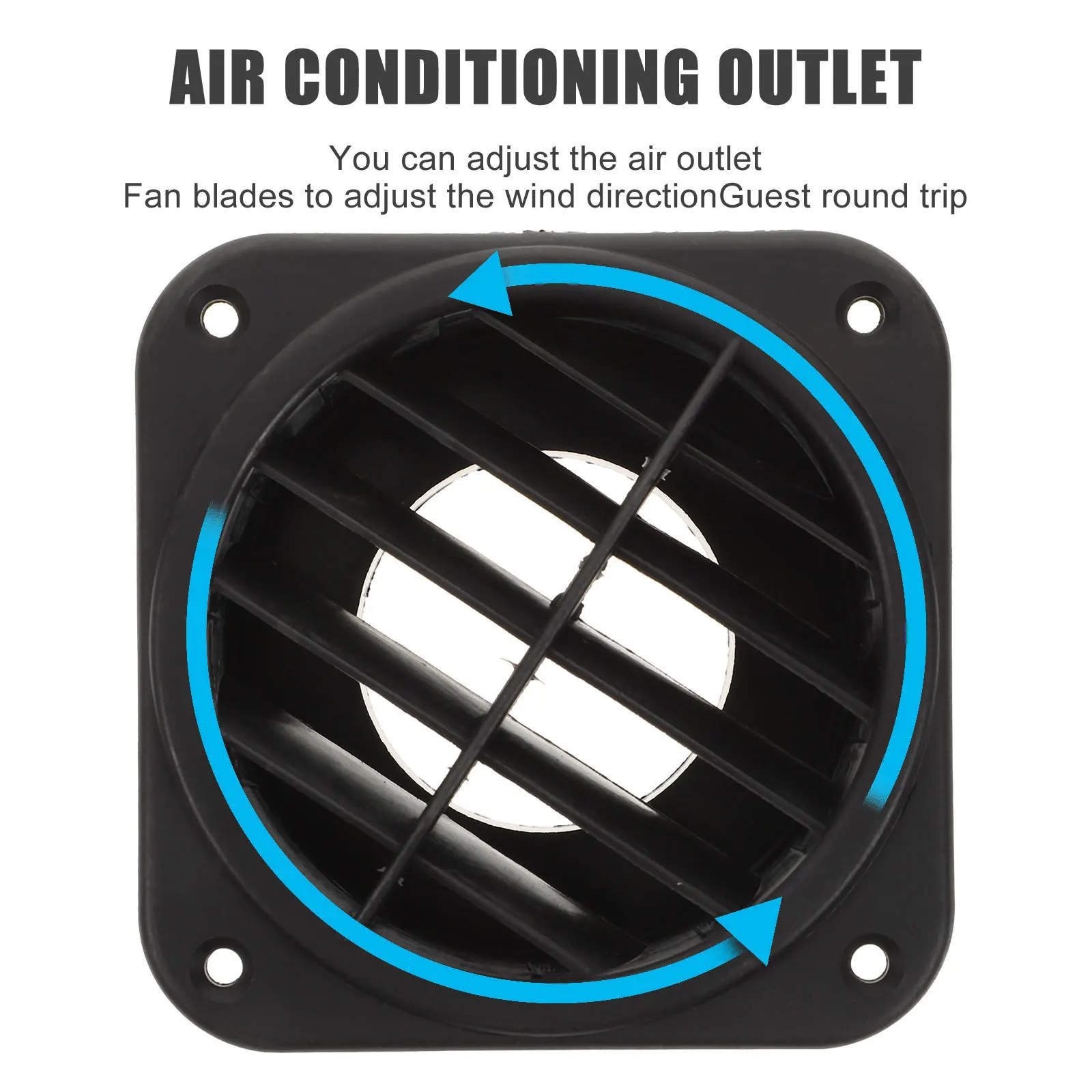 Couvercle de ventilation de chauffage pour camping-car, 2 pièces, en plastique Durable, sortie d'air rotative, déflecteur de ventilation de chauffage de voiture, accessoire de remplacement