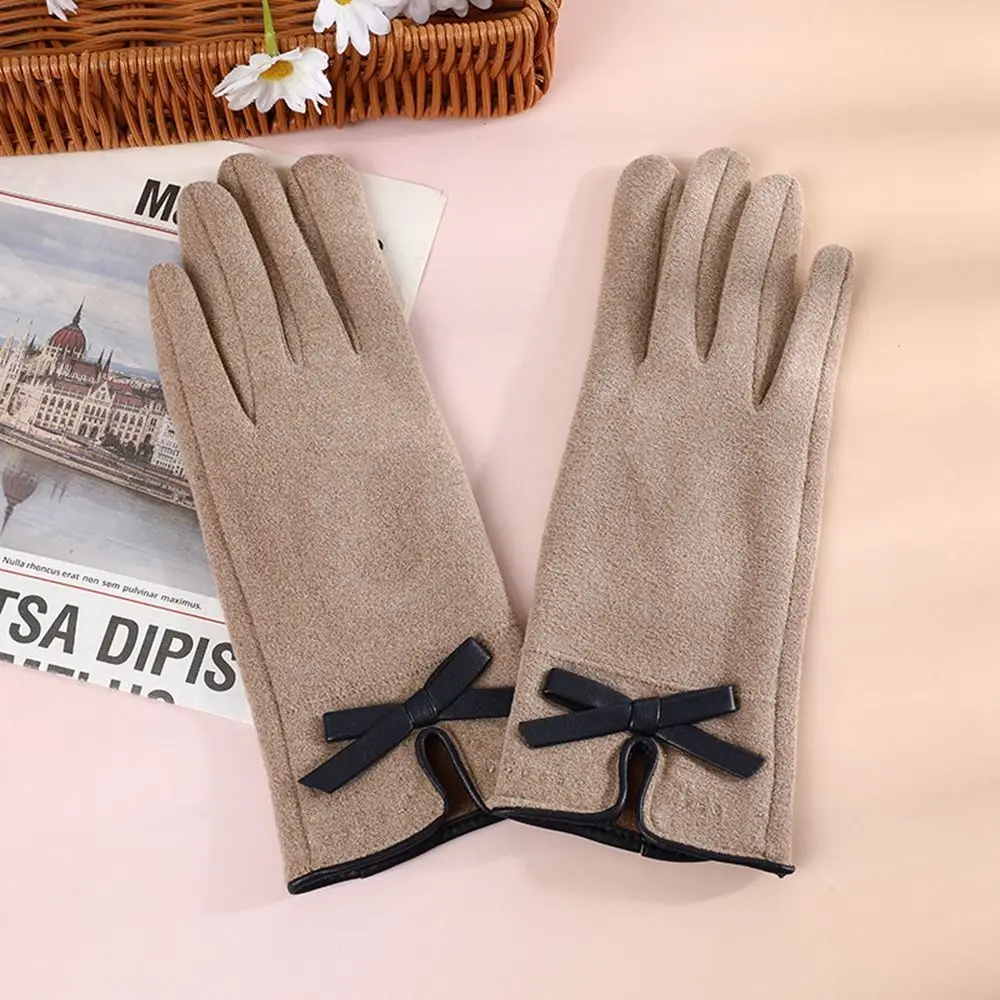 

Warm Soft Plus Velvet Women Elastic Driving Gloves Full Finger Gloves Touch Screen Gloves Suede Leather Mittens Female Gloves