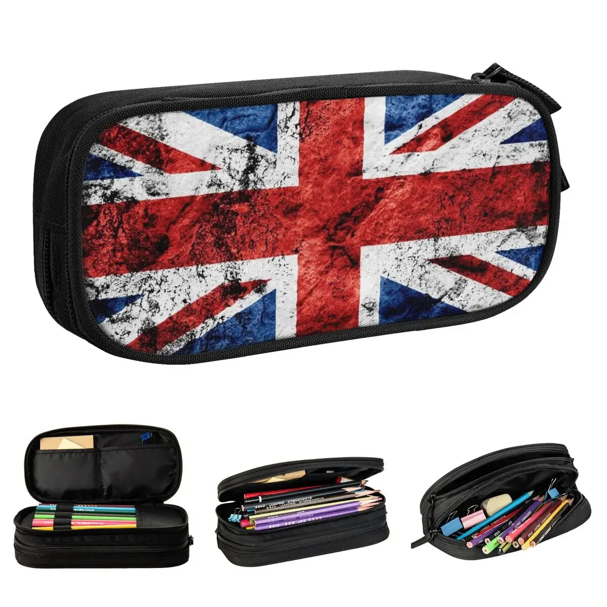 United Kingdom British Flag Pencil Case Union Jack Pencilcases Pen Box Kids Large Storage Pencil Bags School Supplies Stationery