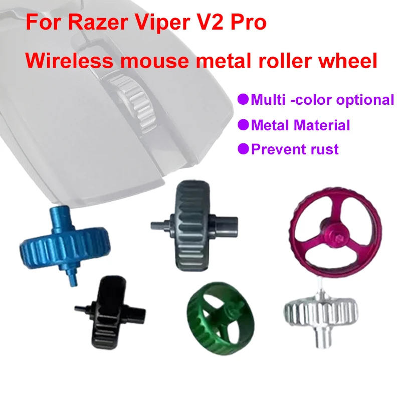 Custom Metal Scroll Wheel Replacement Parts for Razer Viper v2 Pro Wireless Dual-Mode Gaming Mouse with Rust-Resistant Coating