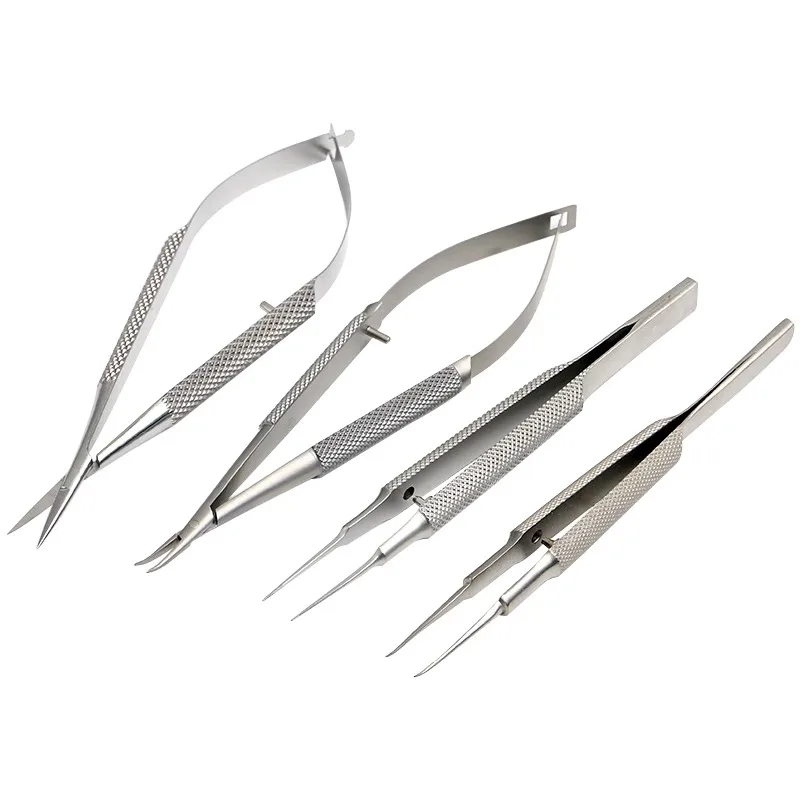 Ophthalmic ชุดเครื่องมือสแตนเลส 4/5/6/7 ชิ้นชุด 12/14/16 ซม.คีม + เข็ม + กรรไกร