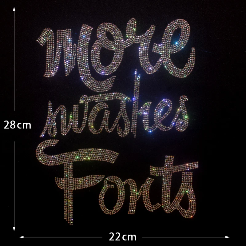 High-quality embossed diamond letter patterns are ironed on T-shirts, jeans, hoodies and clothing accessories