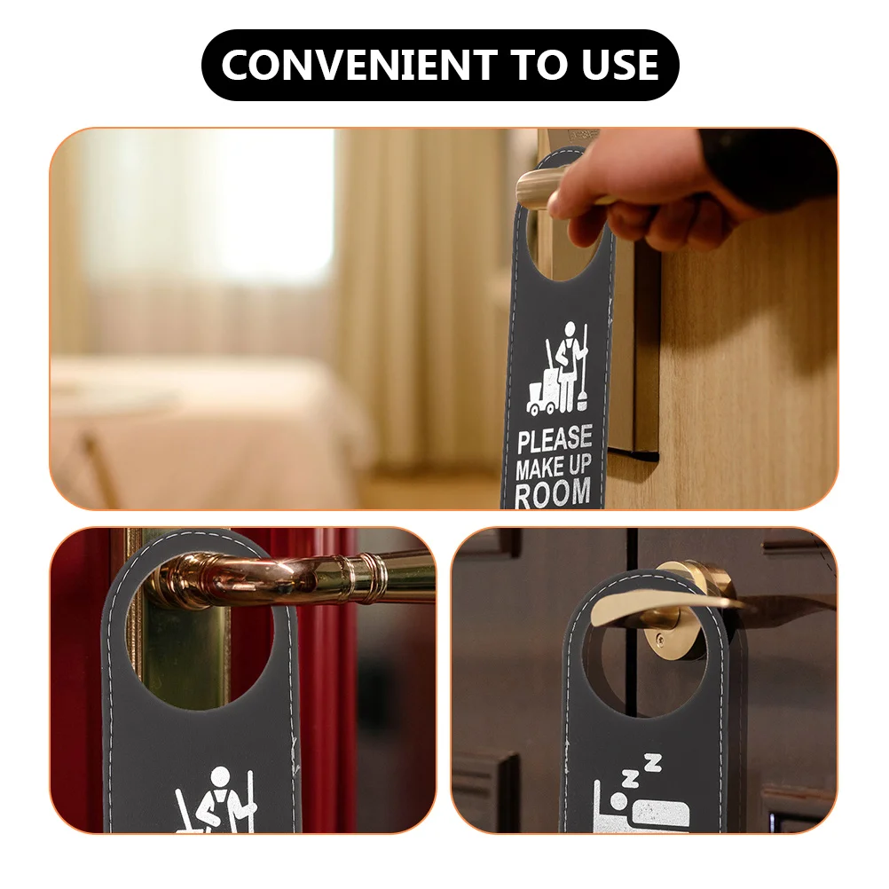 

4Pcs Door Hanger Sign High Quality Double Hotel Hanger Door Signs Sided Hotel Bar Mall White Tags