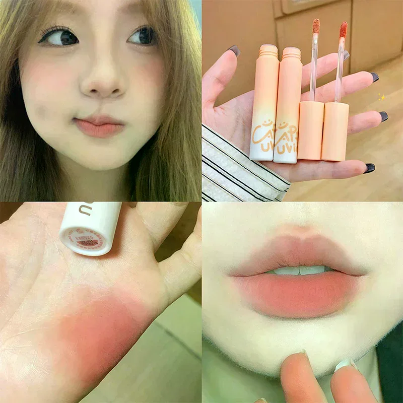 Cappuvini Zucca Albicocca Fango per labbra Velluto Crema per labbra Texture opaca Rossetto Sovrapposizione Base Colore Rosa Arancione Lucidalabbra Tinta Cosmetico