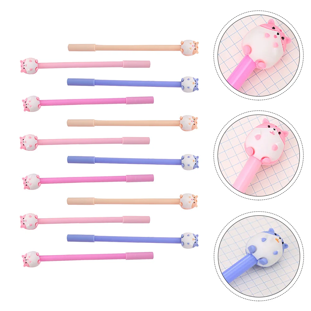 12 Pcs Gel Ink Pens Cute Hamster Creative Adorable Ball-pointed Stationery Gifts Neutral for Writing Student Use