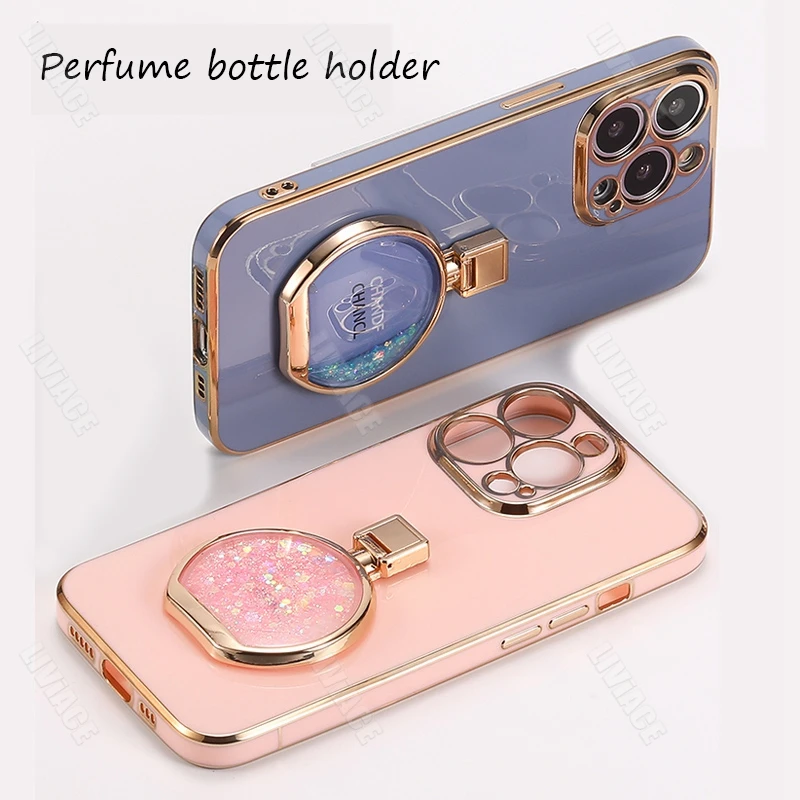 Quicksand Perfume Holder Phone Case On For Xiaomi Redmi Note 11 Pro 12 8 8t 10 9 Pro Max 7 Redmi 9 9A 9T 9C 10C 4G Stand Cover