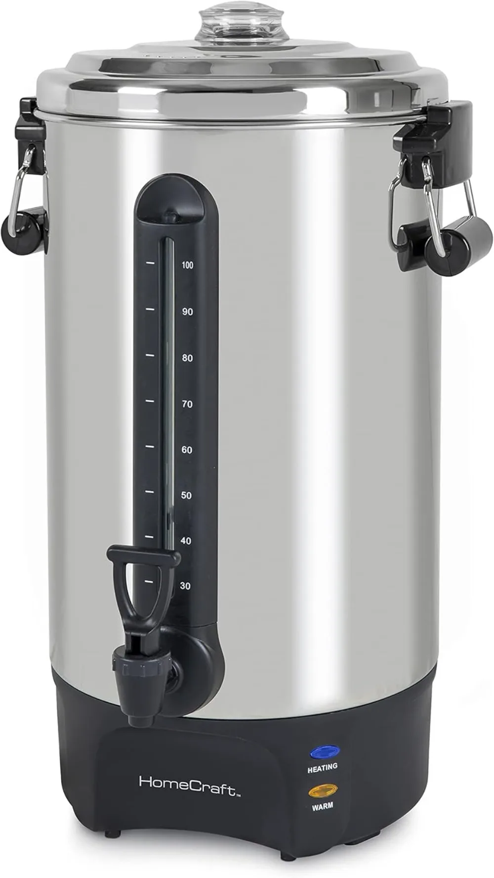 

100-Cup Coffee Urn and Hot Beverage Dispenser with Dripless Faucet, Quick-Brewing, Stainless Steel