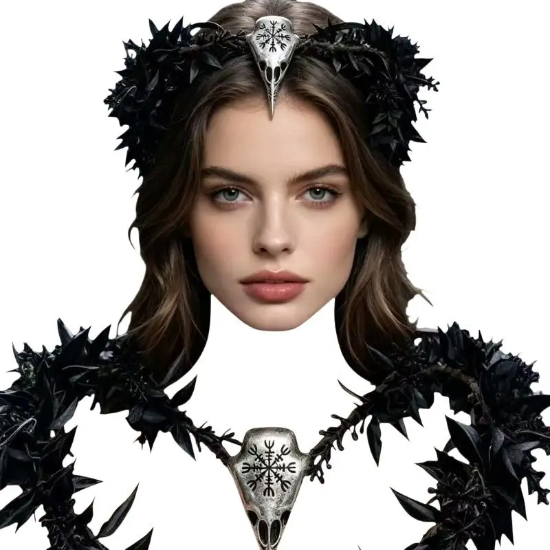 Modische Blumenranken-Elfenkrone Fantasy-Diadem Elfen-Tiara Haarband Künstlicher Blumenkranz Feenkopfschmuck Waldhochzeit – Detail 7
