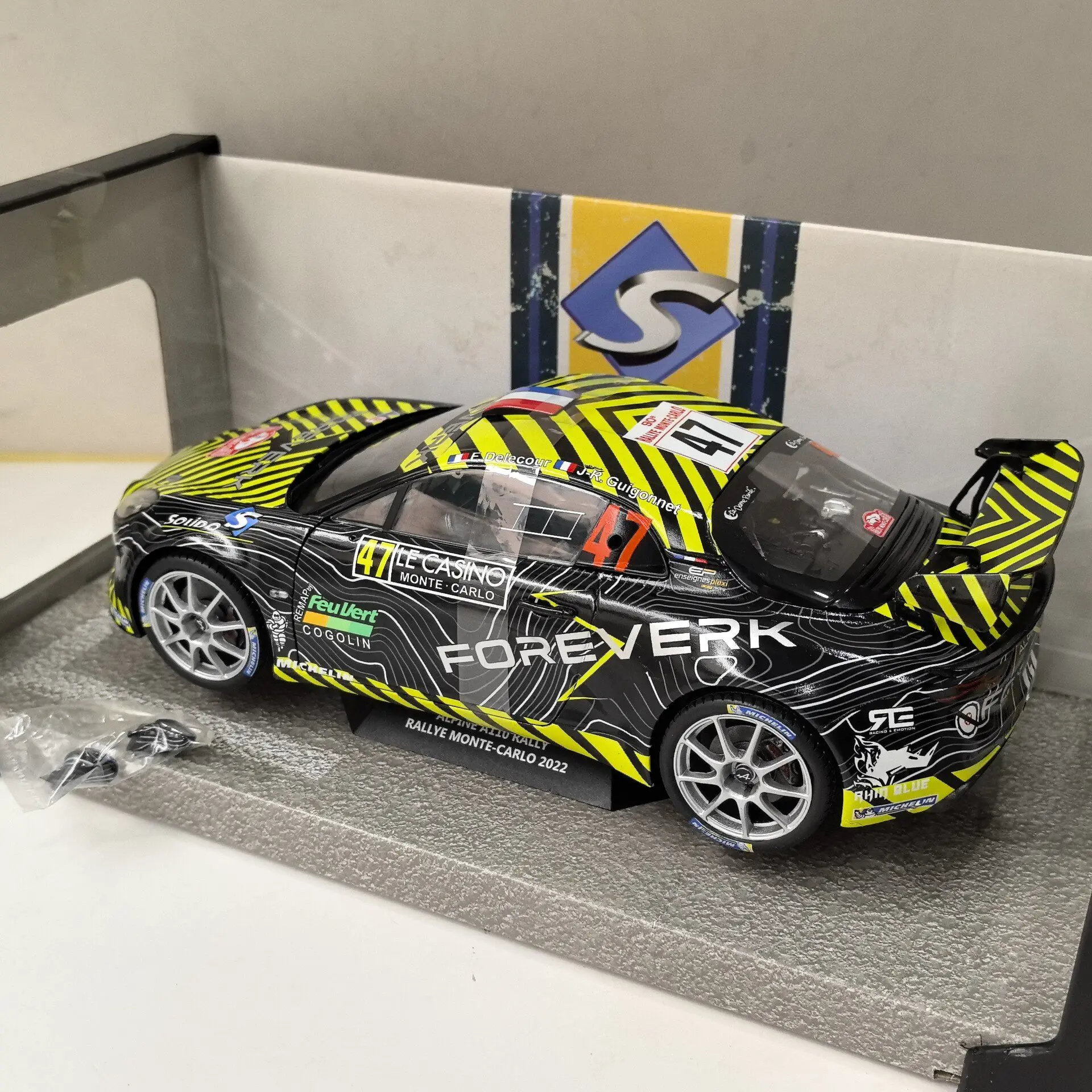Diecast SOLIDO 1/18 Scale ALPINE A110 # 47 Racing W2 Alloy Car