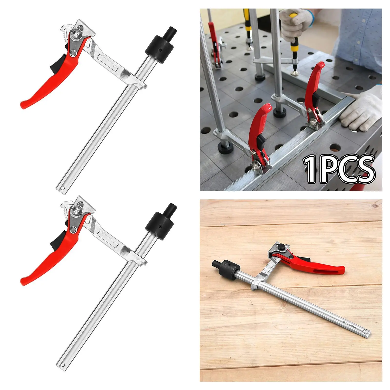 Quick Ratchet Bench Clamp, Clamping Clip, Stable Clamping Fixture, Metal Non-Slip Workbench Fixing,