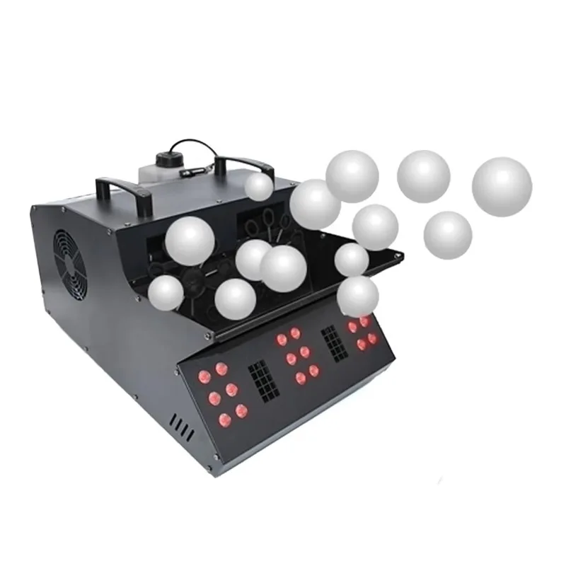 Bubble Liquid & E-liquid Smoke Filling Bubble Machine 18 Light Emitting Diodes Output 1500 Watts Party Smoke Bubble Machine