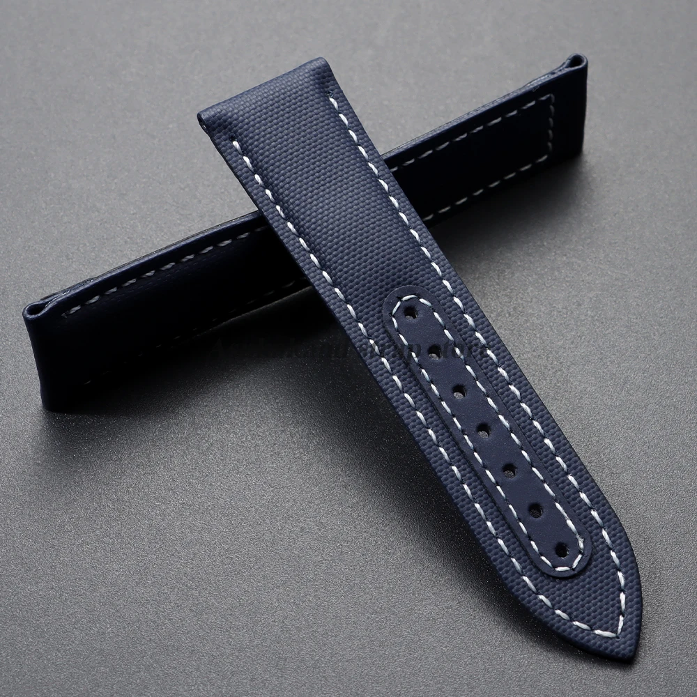 ナイロン + レザー時計バンドオメガ時計ストラップ用シーマスター 300 AT150 ストラップユニバーサルキャンバス男性 20 ミリメートル 22 ミリメートルブレスレットセイコー
