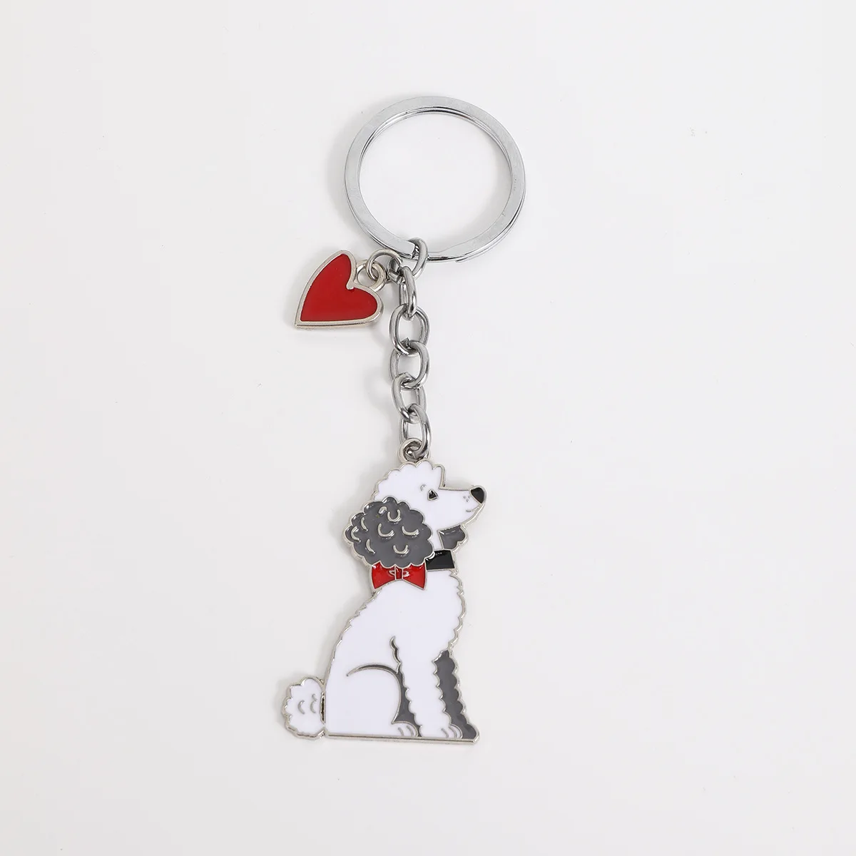 Cute poodle dog Keychain poodle dog Key Ring Animal Key Chains For Women Men Handbag Accessorie Car Hanging Jewelry Gifts