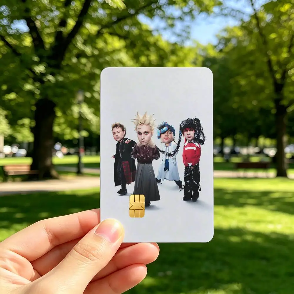 S-5SOS Band 5 S-Seconds of Summer 1Set 4Pcs Card Skin Stickers, Waterproof Decorative Film for Credit Debit Bank Bus IC Cards