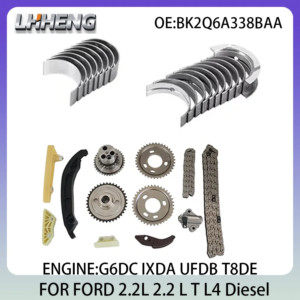 Engine crankshaft timing kit for FORD C-MAX FOCUS GALAXY GRAND KUGA PANGER S-MAX 01-20 2.2L 2.2 L T L4 Diesel BK2Q6333BAA G6DC