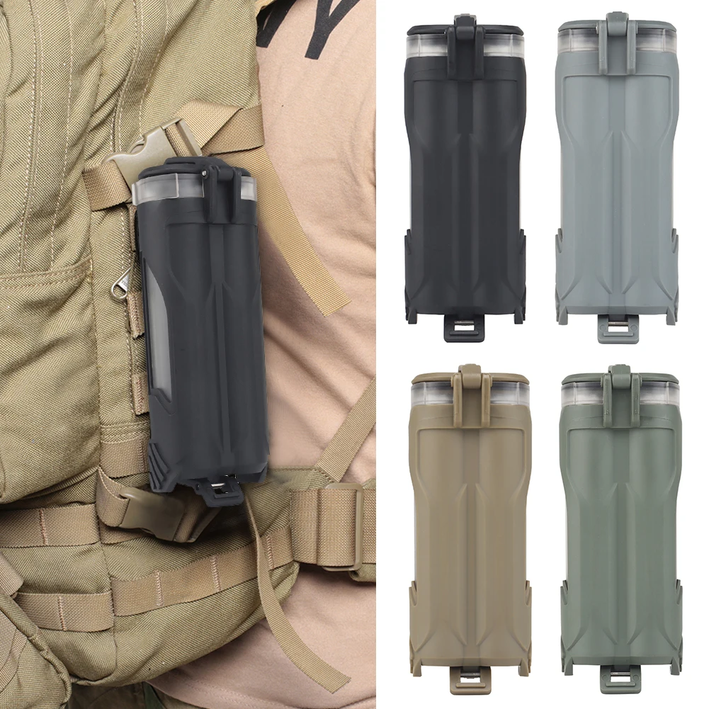 Molle Battery Container Waterproof Battery Carry Case Dustproof Double Hole for CR123/AAA/AA Portable Hunting MOLLE Equipment