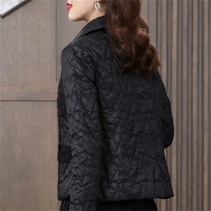 Women Winter New Short Square Collar Cotton Jacket Fashion Small Figure Cotton Jacket Female With Lightweight Down Cotton Coat