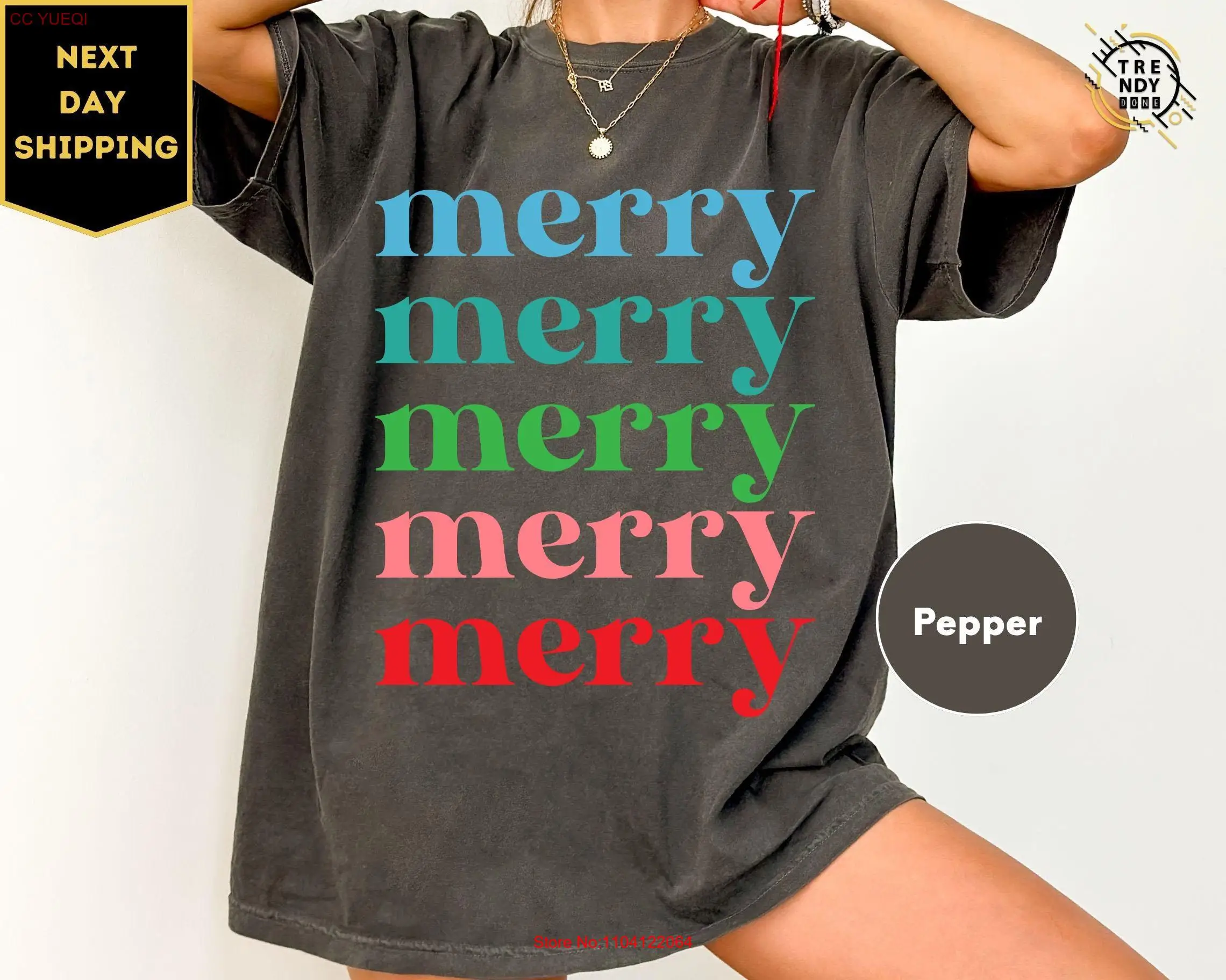 

Comfort Colors Merry Christmas T Shirt Family long or short sleeves