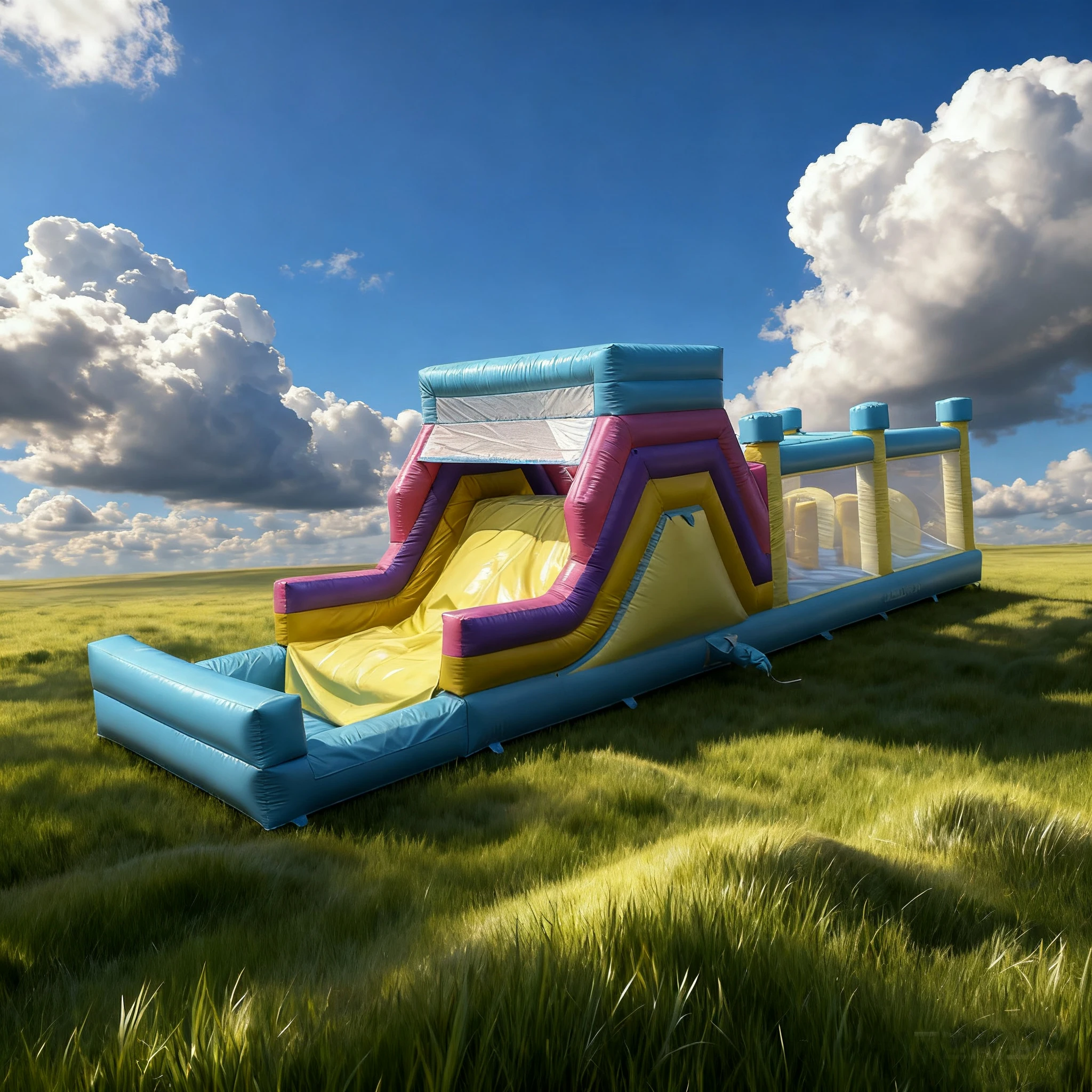 ปราสาทลมเป่าลมสำหรับเด็กที่น่ารักที่สุด: ชุดสไลเดอร์และแทรมโพลีนพร้อมเครื่องเป่าลม