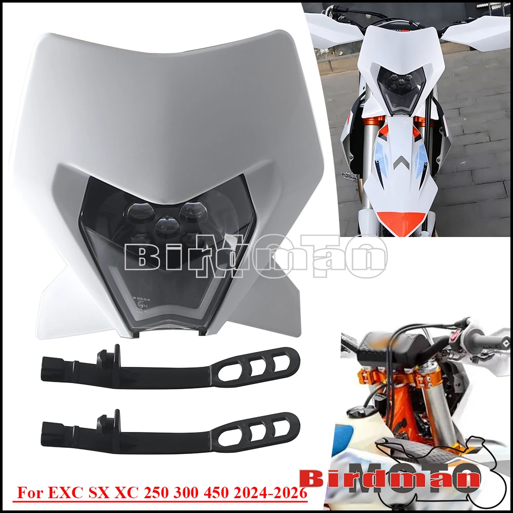 Motorcycle Front Enduro LED Headlight Assembly For EXC SX XC 250 300 450 2024 2025 2026 Dirt Bike Daytime Running Light Headlamp