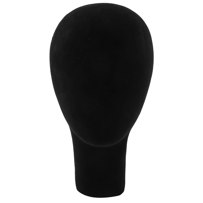 

4X Polystyrene Foam Mannequin Face Model Head Wig Holder Eyeglass Glasses With Base Bracket - Black, 35Cm