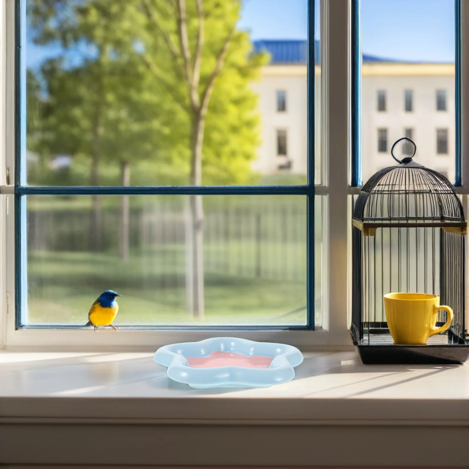 

Ceramic Pet Bowl Shallow Cute Star Shape Multipurpose Cat Dog Feeding Dish Food Water Serving Whisker Friendly Elegant Design