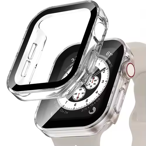 Glass+Case For Apple Watch 42 46mm 45mm 41 49 44mm 40 mm straight edge Screen Protector Cover Case iWatch SE 6 7 8 9 10 11 Ultra - Image 9