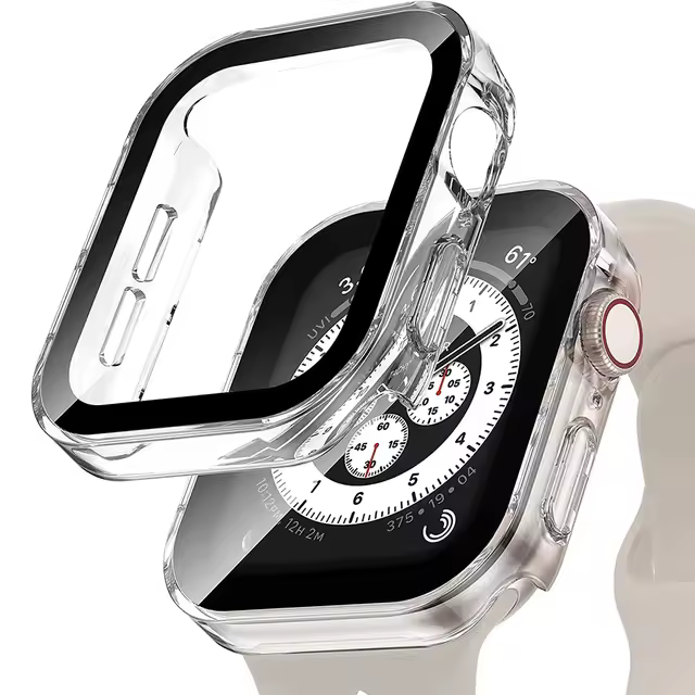 Glass+Case For Apple Watch 42 46mm 45mm 41 49 44mm 40 mm straight edge Screen Protector Cover Case iWatch SE 6 7 8 9 10 11 Ultra - Image 9