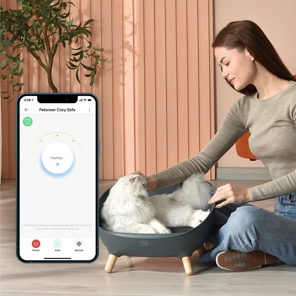 

Cozy Small Size Smart Pet Sofa High Quality Climate-Controlled With App Remote Heating & Cooling For Deep Sleep Cats And Dogs