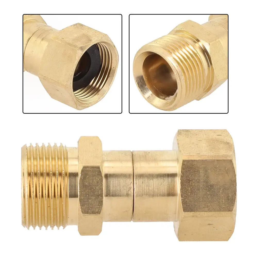 

1 шт., адаптер для мойки высокого давления, насадка M22, 15 мм, поворотный соединитель, латунный поворотный фитинг, шайбы высокого давления, аксессуары для поворотного соединения