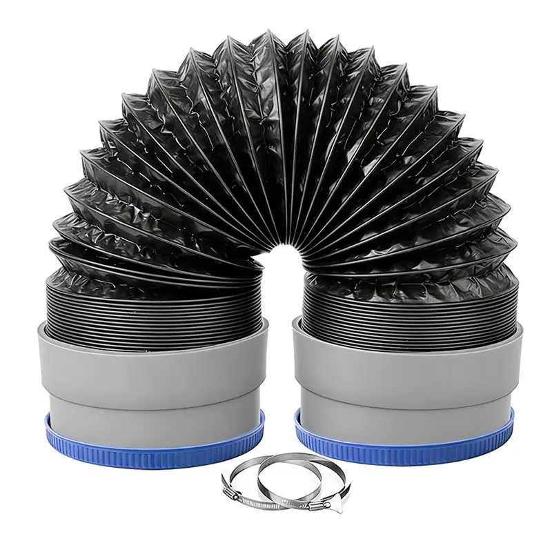 

RMWIN-Dryer Vent Hose 4 Inch Flexible 5FT Aluminum Duct With Rubber Seals Connector, Heat-Resistant Exhaust Hose