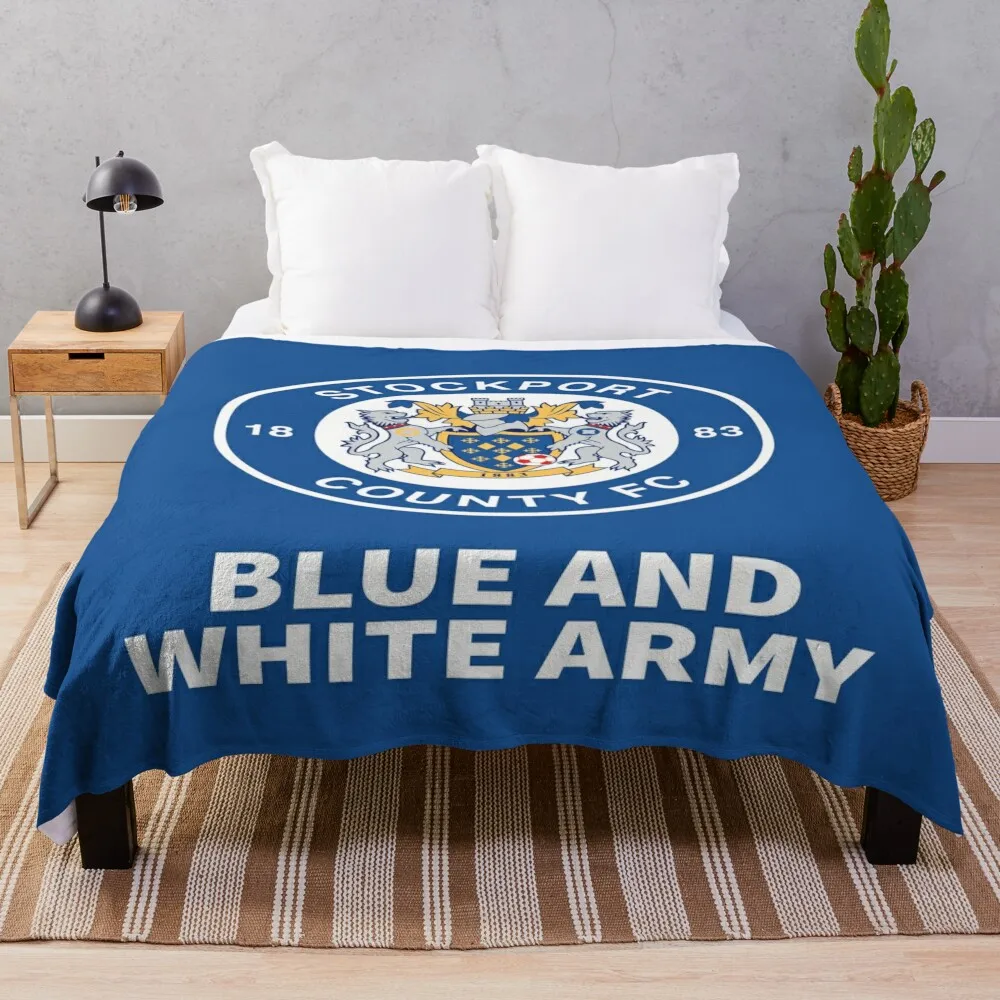 

STOCKPORT COUNTY FC Throw Blanket Sofa Throw Nap Blankets