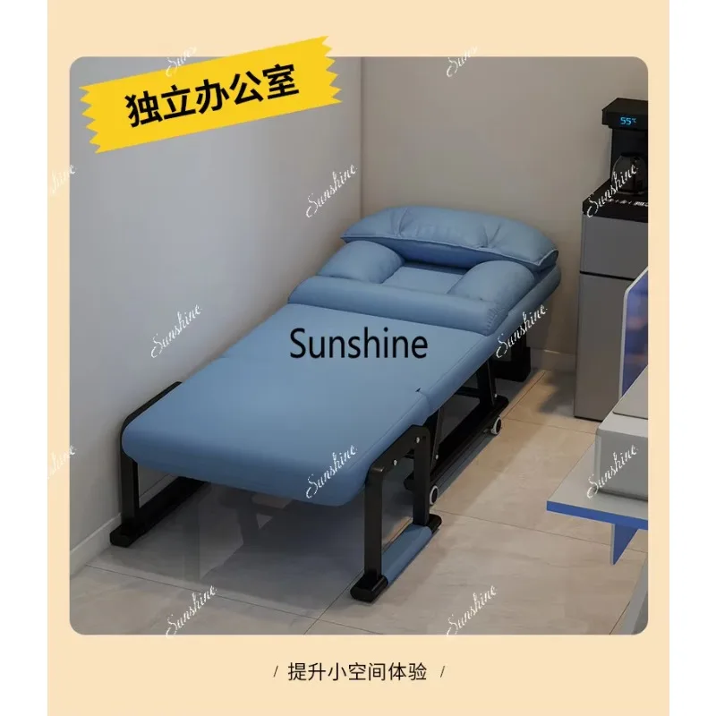 Office lunch break bed folding recliner dormitory sitting and sleeping three with backrestY