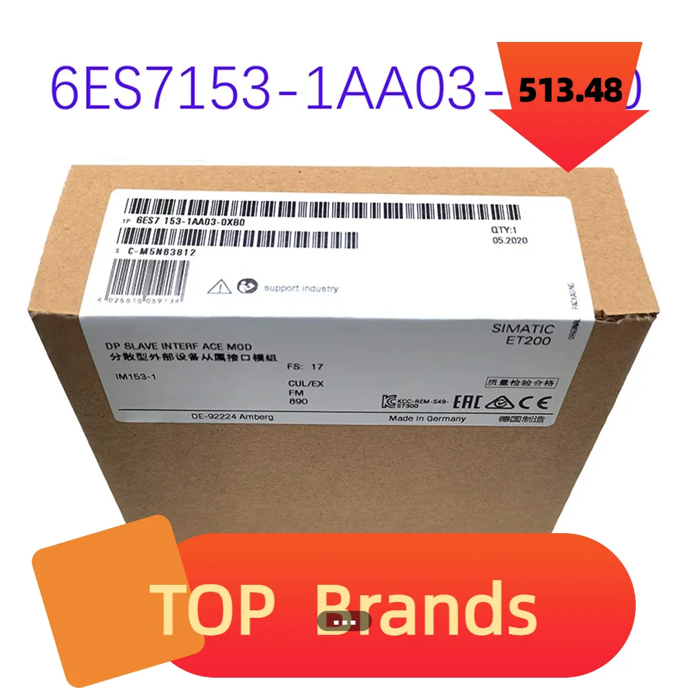 

Brand new original 6ES7153-1AA03-0XB0 interface module IM153-1 6ES7 153-1AAO3-OXBO spot NEW Original