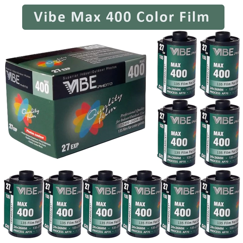 1Roll/5Roll/6Roll/10Roll Vibe Max 400 Kleurenfilm Iso 400 135 Negatieve Film 27exp/Rol Voor Kodak M35/M38 Filmcamera Vibe 501f