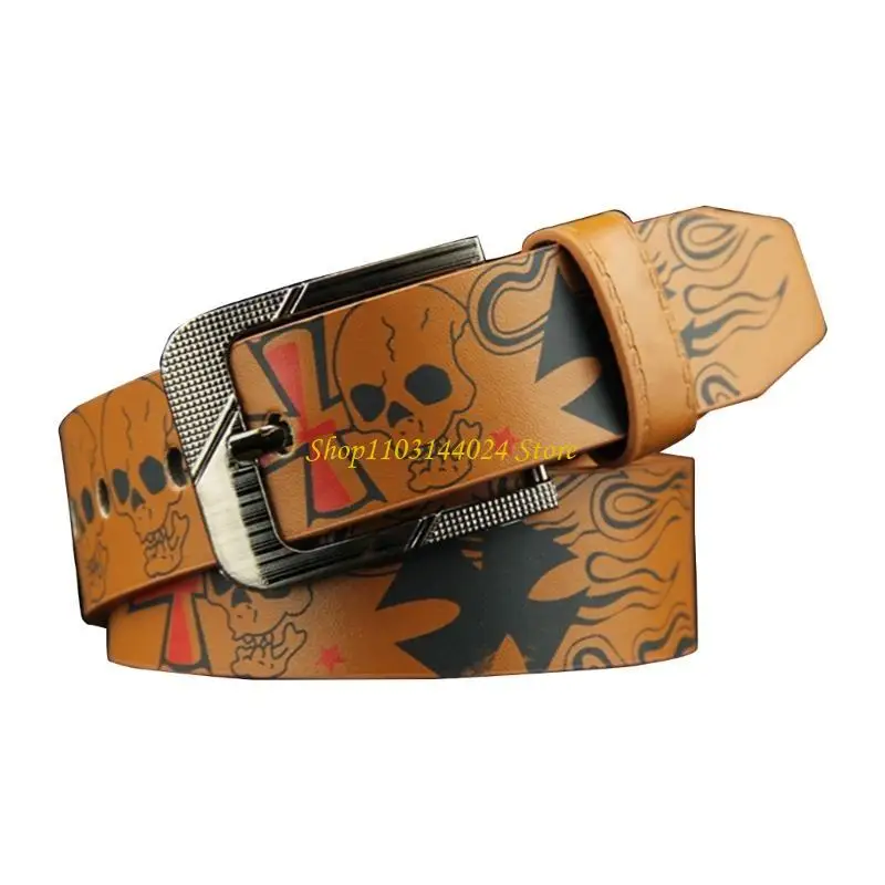 

N5KE Rock n Roll Belt for Men Woman Casual Belt for Pants Shorts Street Waist Decors
