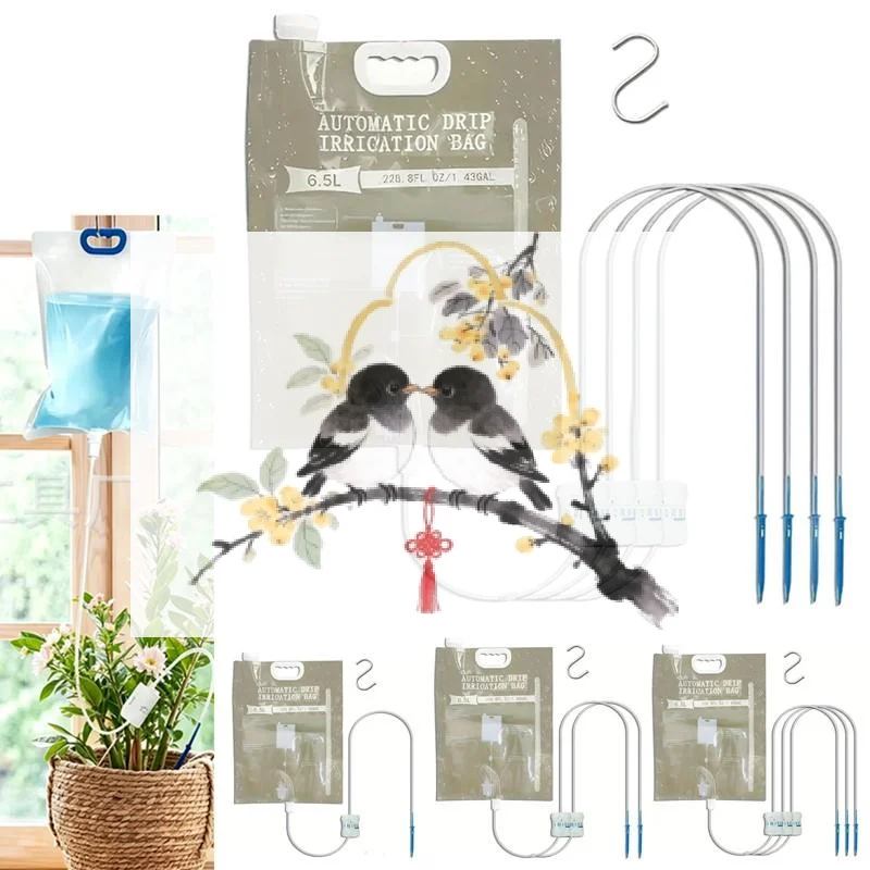 1pcs 5.2L/6.5L Automatic Watering Device Plant Watering Bag Control Of Water Dripping Flow Water Bag Lazy Travel Dripper