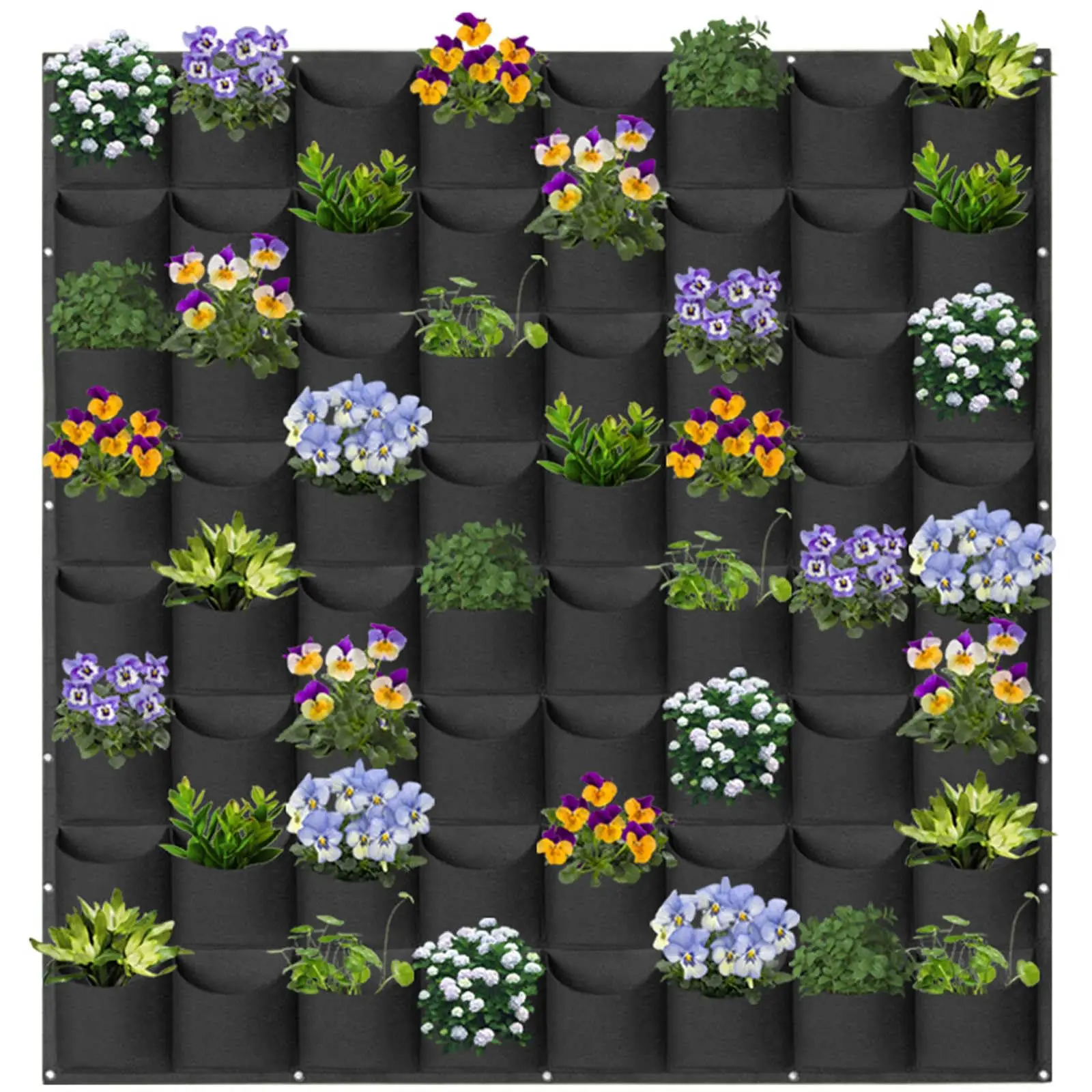 64 Pockets  Hanging Planter Bags, Wall Mounted Planting Grow Bags For Garden Outdoor Indoor Gardening Greening Flower Container