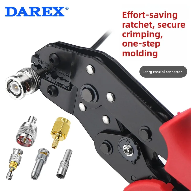 Darex Coaxial Cable Video Surveillance BNC SMA Hexagonal Terminal Crimping Pliers RF F Head Reliable Tool for Cable Termination