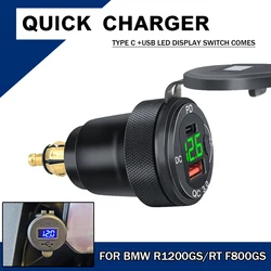 Adaptateur de prise de chargeur de moto, affichage LED, pur DIN Hella QC3.0 VopeC, BMW K1300ightR1250GS, Runder GS, RT, F800, GS R, NineT