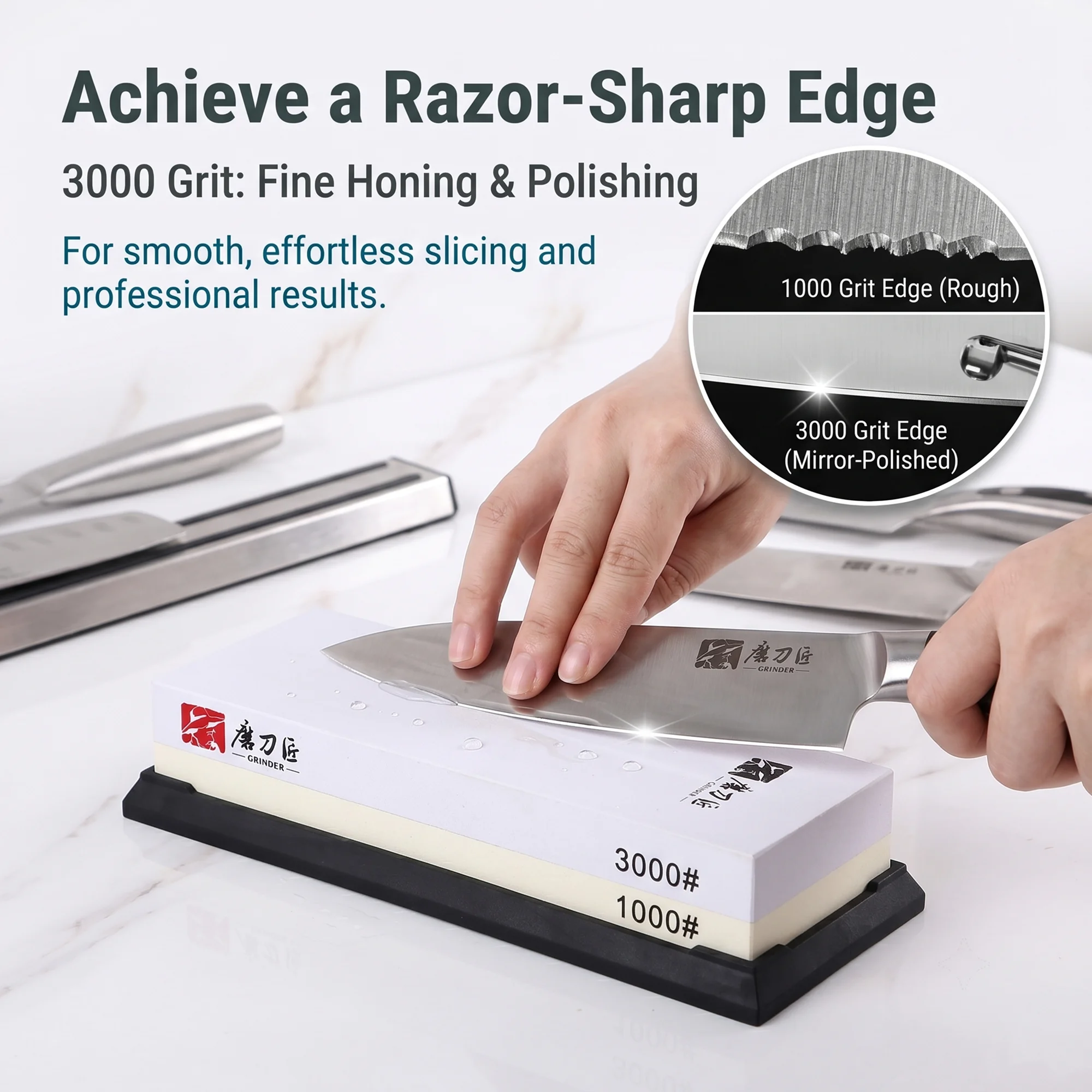 หินลับมีดคอรันดัม 1000/3000 กร - Sharpening Stone Whetstone บทวิจารณ์และราคา