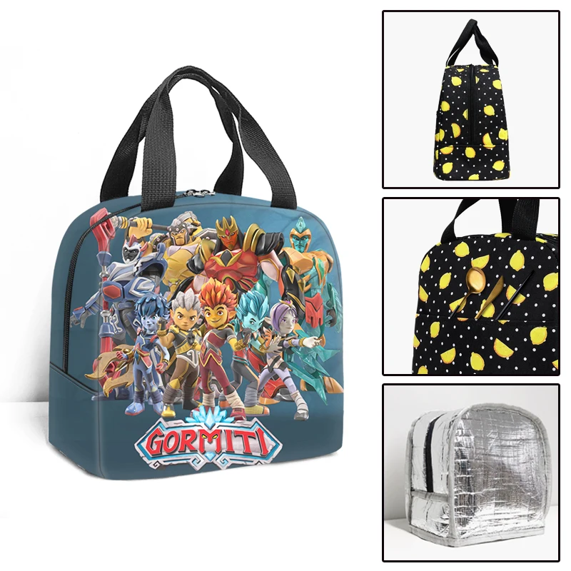 

Портативная сумка-холодильник для ланча Game Gormiti, Студенческая термоизолированная сумка для еды, дорожный Ланч-бокс для пикника для подростков и детей
